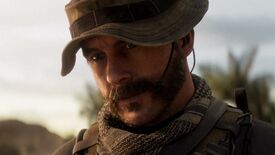 Modern Warfare 2 image showing Captain Price's face with blurred trees in the background.